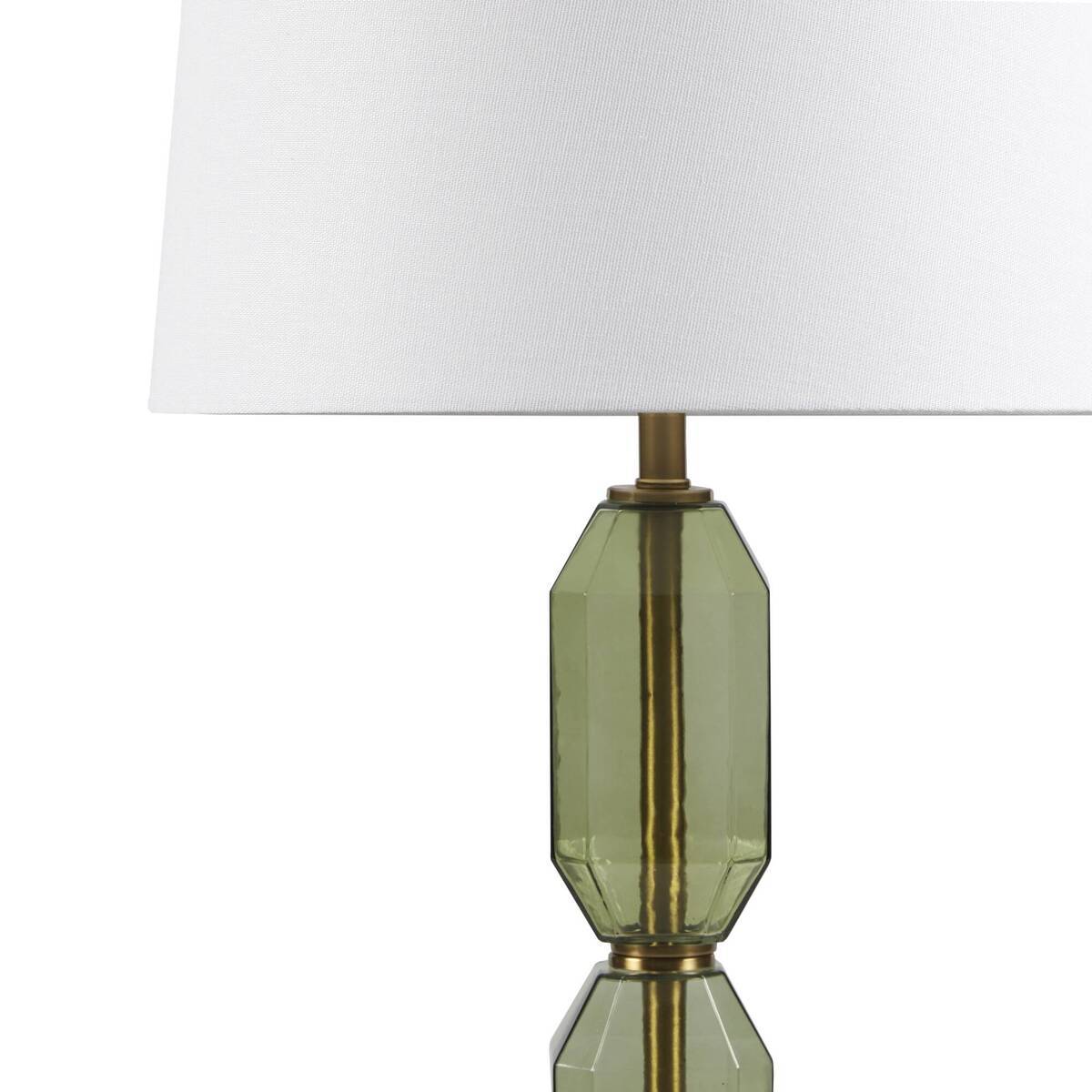 Aurelia Faceted Green Glass Table Lamp With Gold Base