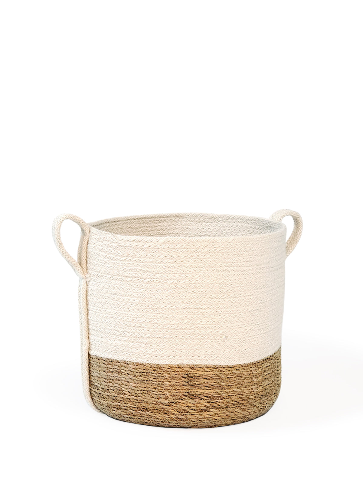 Korissa Natural Handwoven Jute And Seagrass Savar Basket