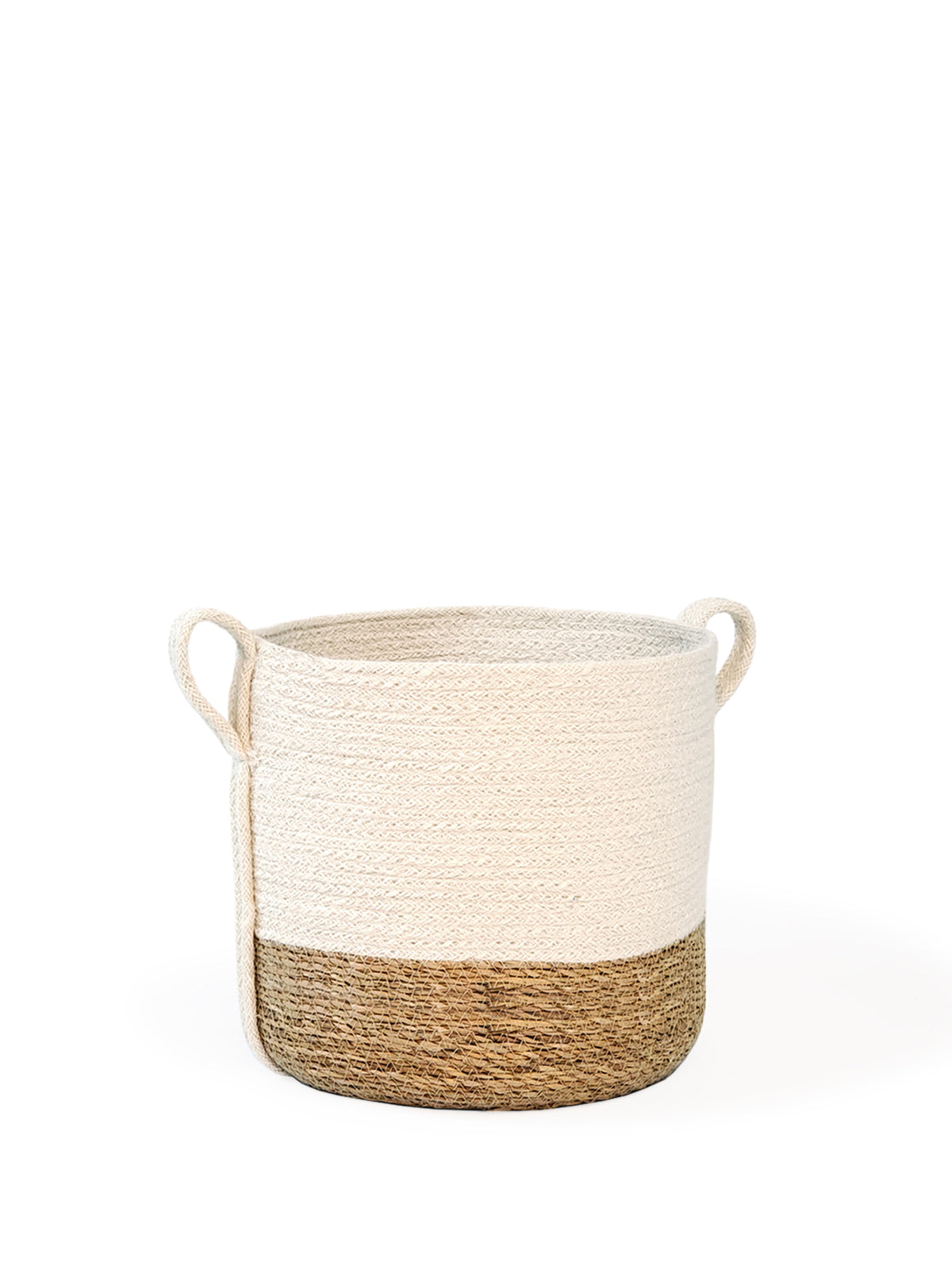 Korissa Natural Handwoven Jute And Seagrass Savar Basket