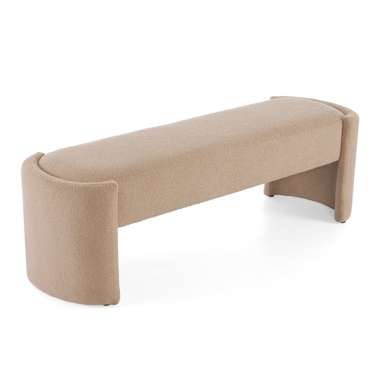 Aria Home Minimalist Long Ottoman Bench In Light Camel