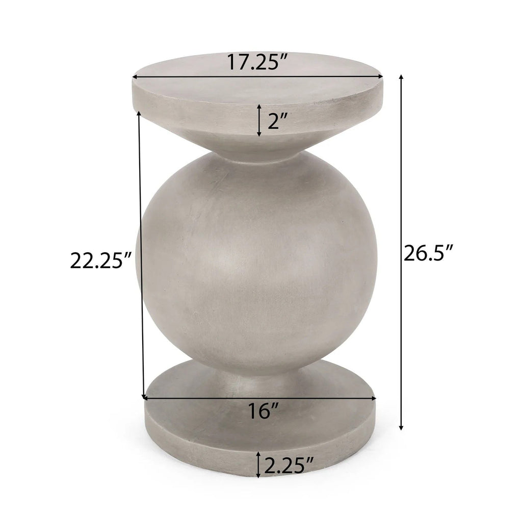 Luma Natural Outdoor End Table Featuring Classic Turned Base