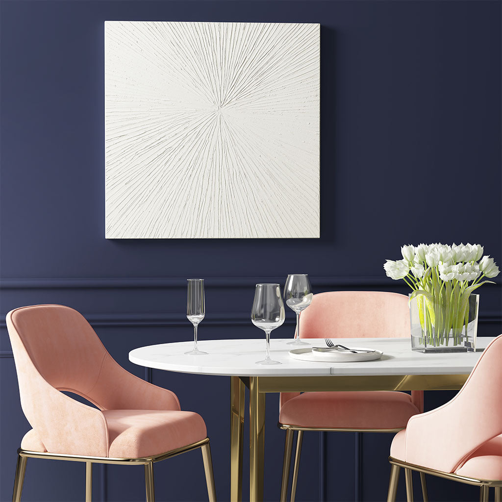 Luminous Burst White Gloss Dimensional Resin Wall Art