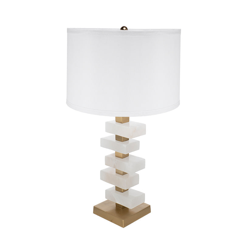 Estelle Modern White And Gold Alabaster Slab Table Lamp