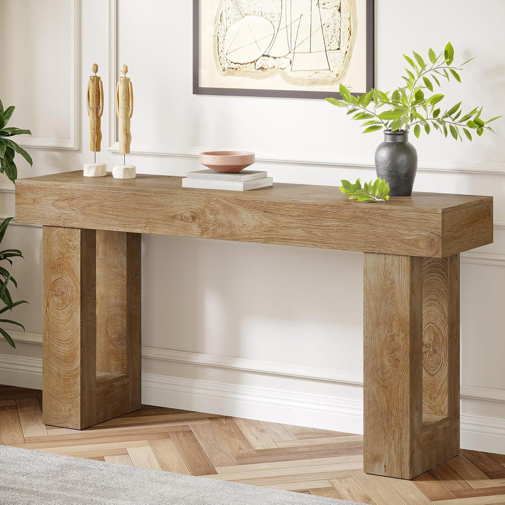 Crestline Home Extra Long Console Table With Natural Finish