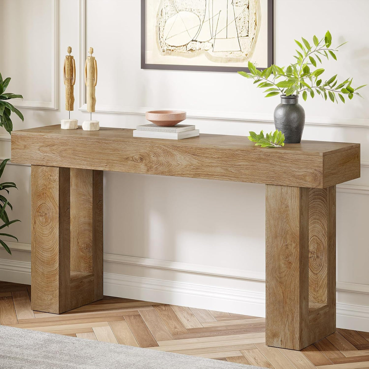Crestline Home Extra Long Console Table With Natural Finish