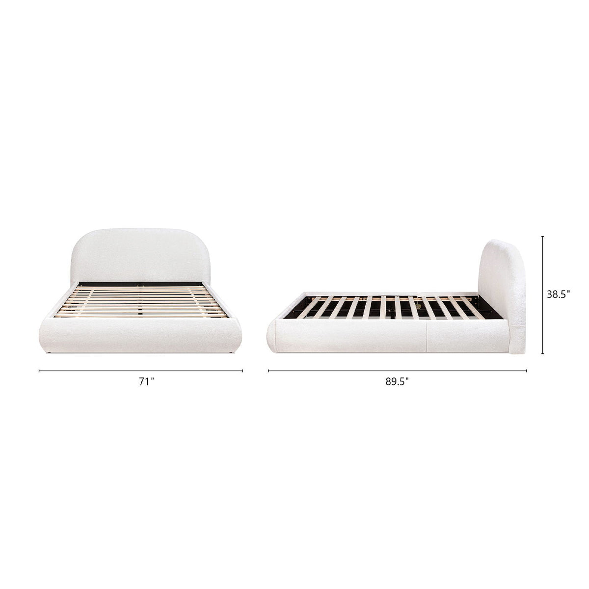Archie Puffy Upholstered Platform Bed With Arch Headboard