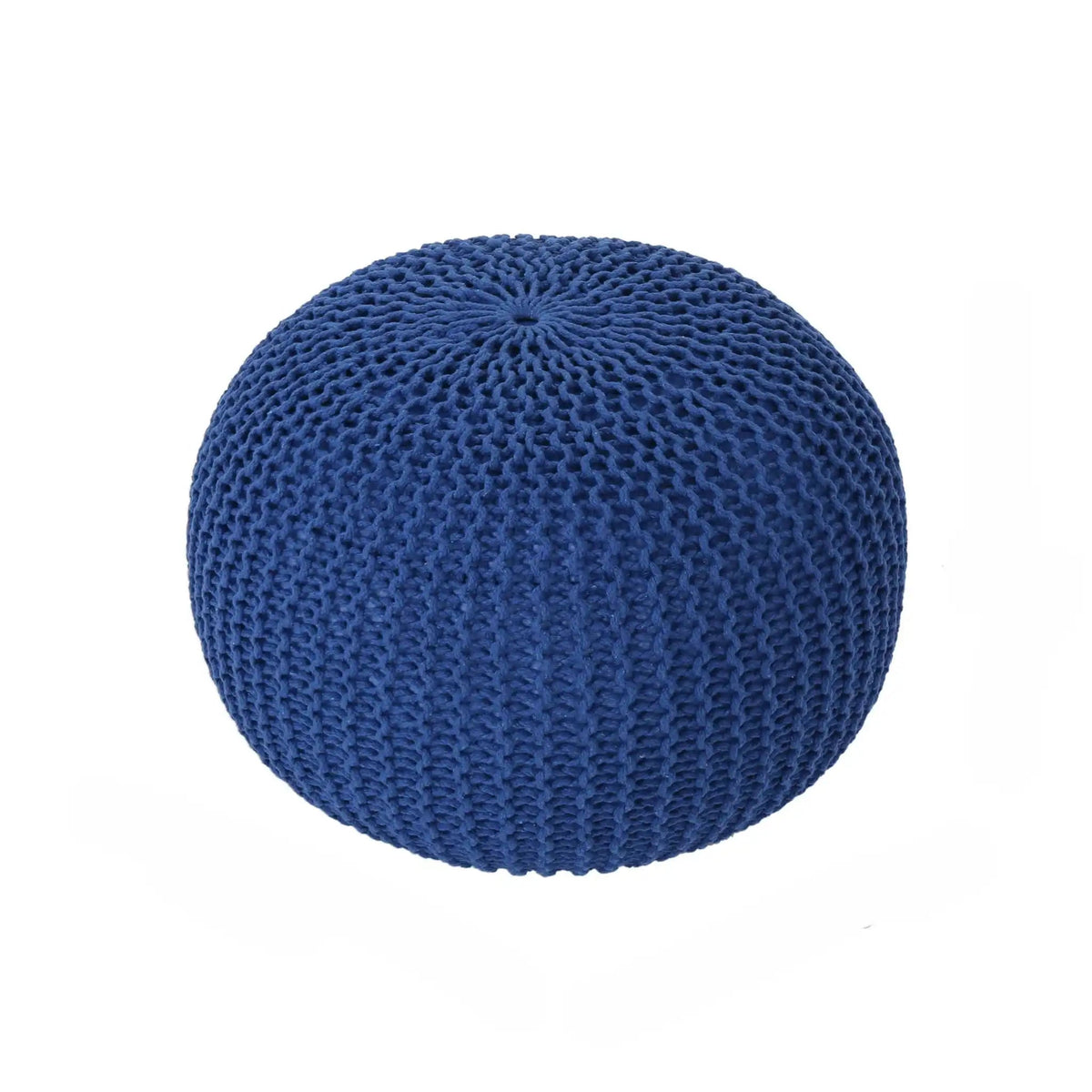 Savona Versatile Knitted Cotton Bordeaux Round Pouf