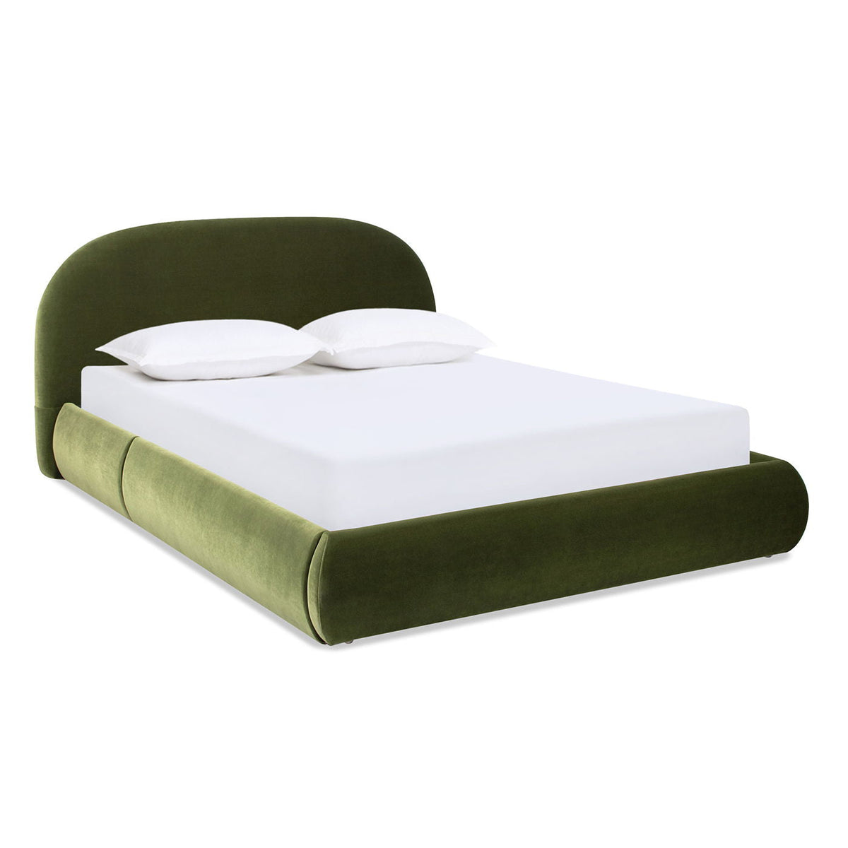 Archie Puffy Upholstered Platform Bed With Arch Headboard