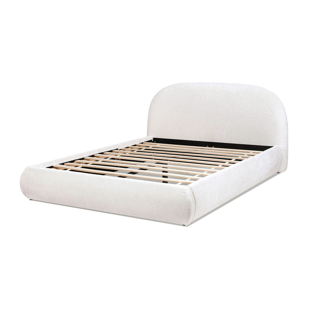 Archie Puffy Upholstered Platform Bed With Arch Headboard