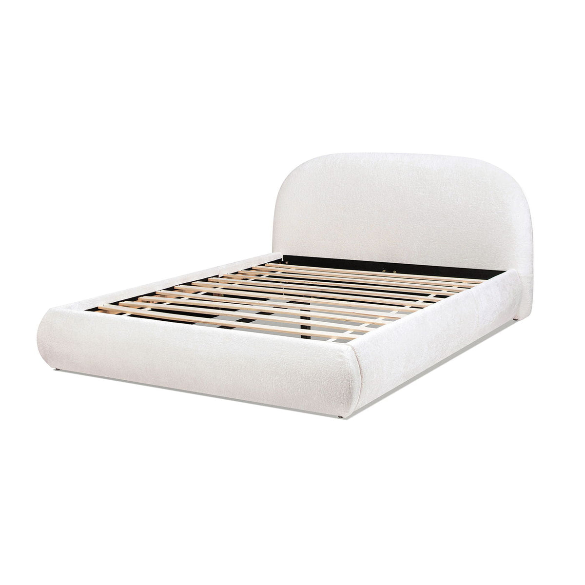 Archie Puffy Upholstered Platform Bed With Arch Headboard