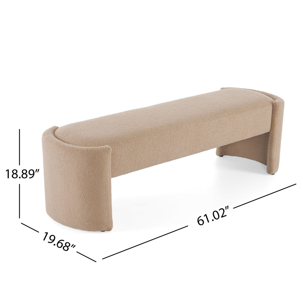 Aria Home Minimalist Long Ottoman Bench In Light Camel