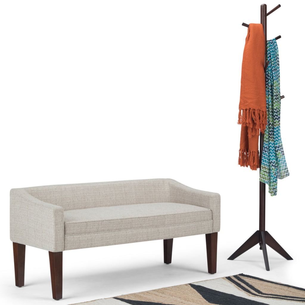 Parris Platinum Upholstered Bench Solid Wood Construction
