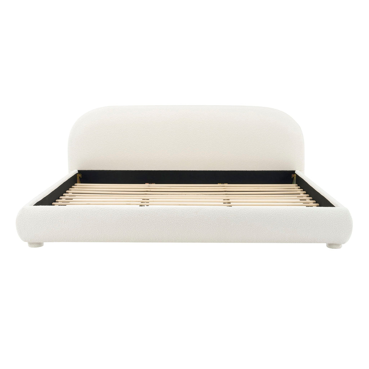 Aura Homes Granular Fabric Upholstered Bed With Curved Headboard