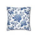 Blue Floral Hydrangea Pillowcase - Vintage Botanical Throw Pillow Cover