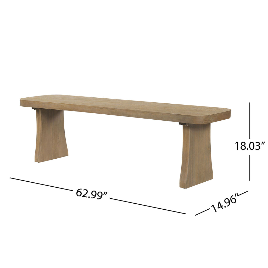 Artisan Oak Solid Pine Indoor Dining Bench Rustic Finish