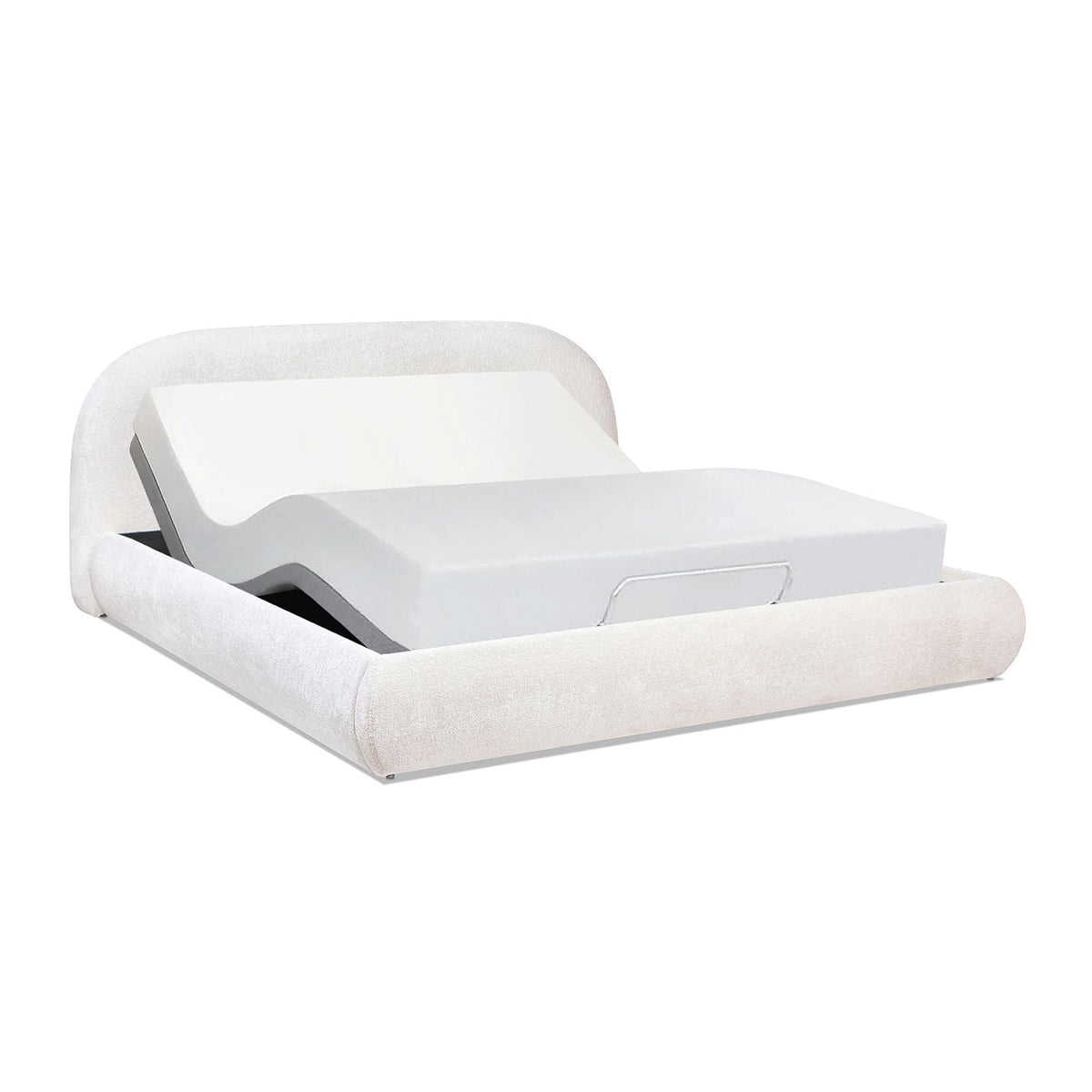 Archie Puffy Upholstered Platform Bed With Arch Headboard