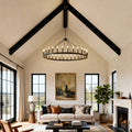 Lumacraft 53 Matte Black Wagon Wheel Chandelier With 30 Lights