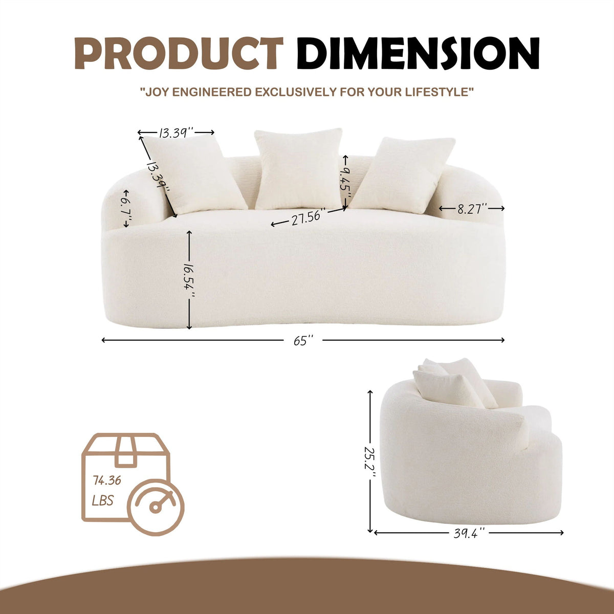Vesta Compact Loveseat Sofa With No Assembly And Eco Fabric