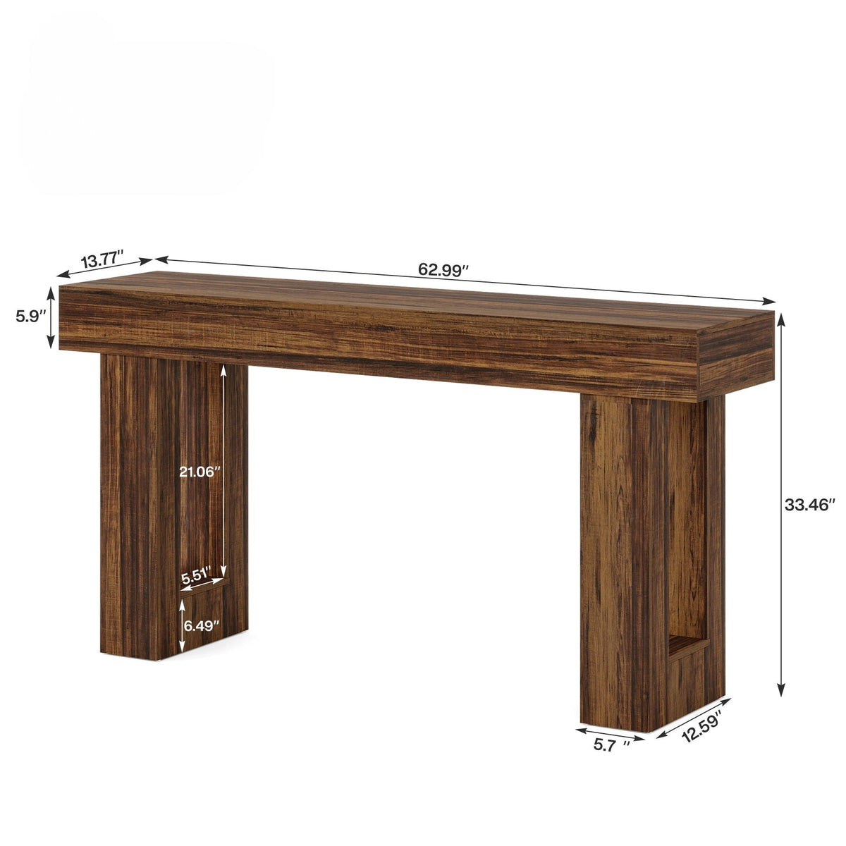 Crestline Home Extra Long Console Table With Natural Finish