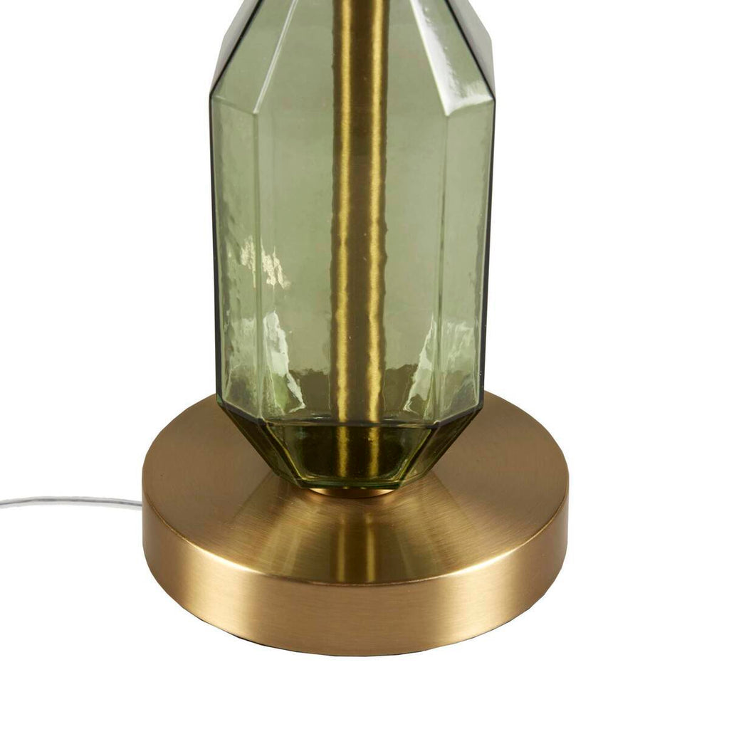 Aurelia Faceted Green Glass Table Lamp With Gold Base
