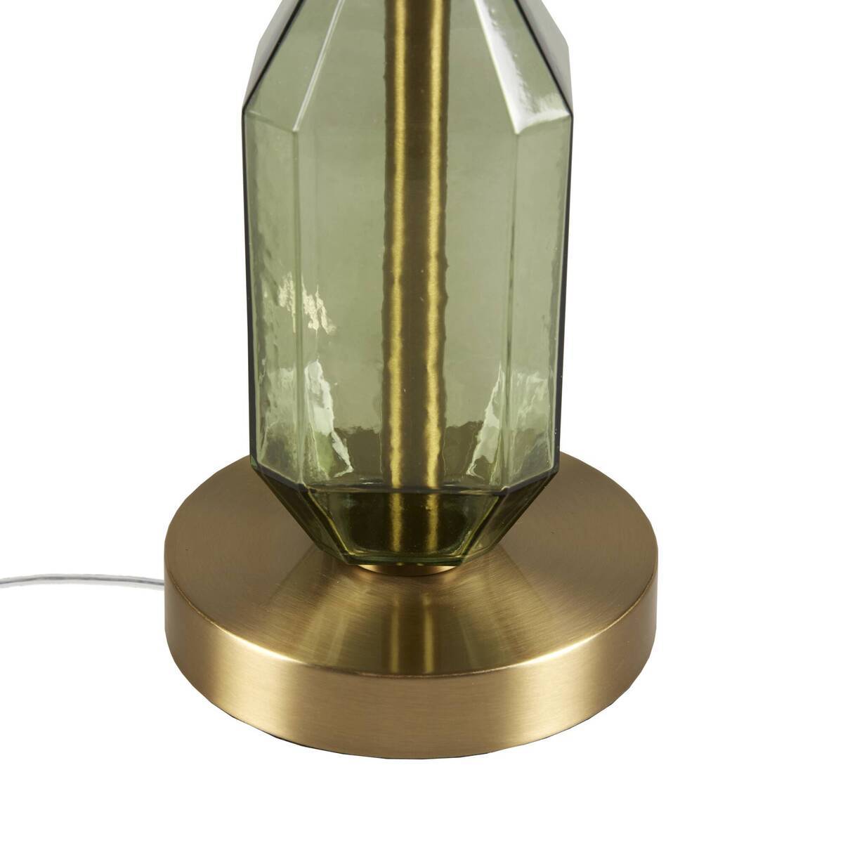 Aurelia Faceted Green Glass Table Lamp With Gold Base