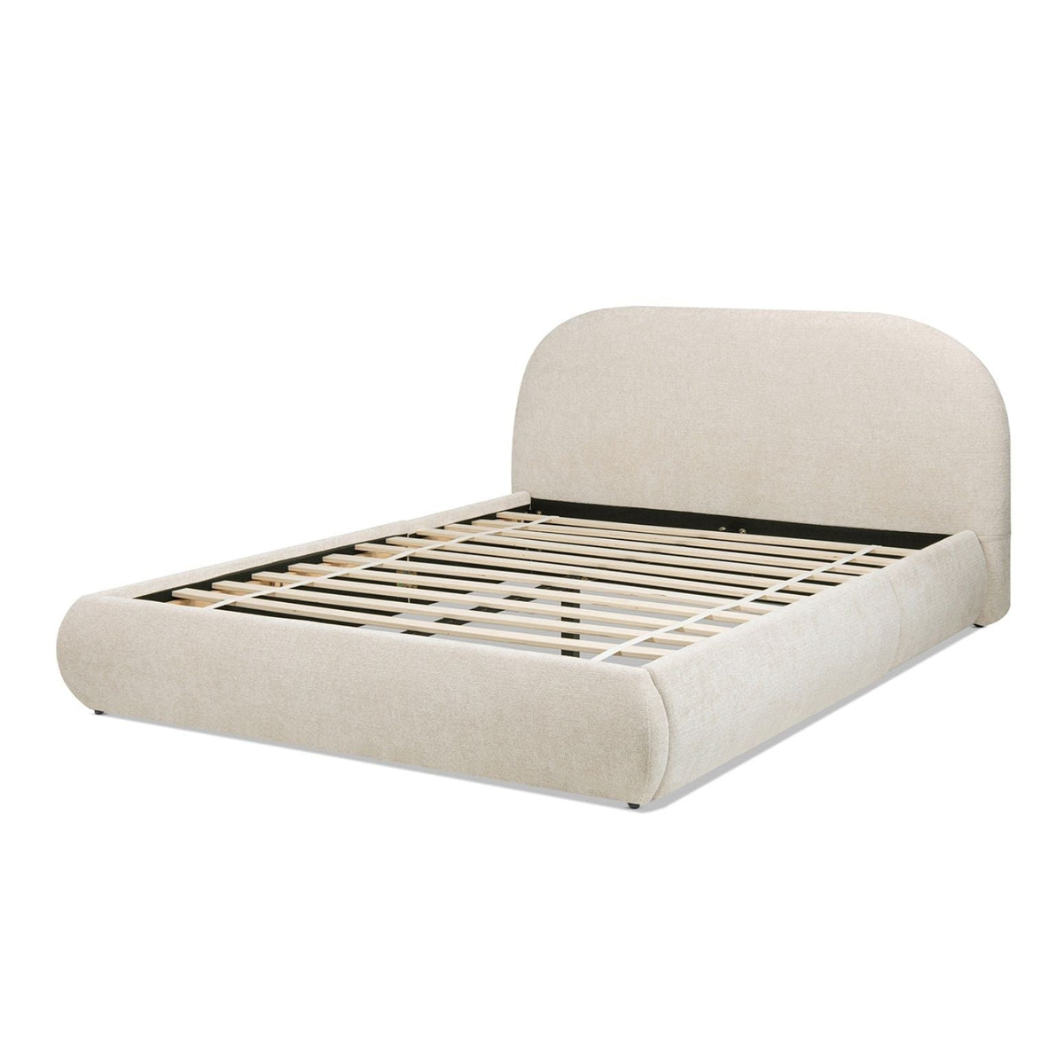 Archie Puffy Upholstered Platform Bed With Arch Headboard