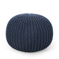 Luma Living Bordeaux Knitted Cotton Round Pouf Ottoman