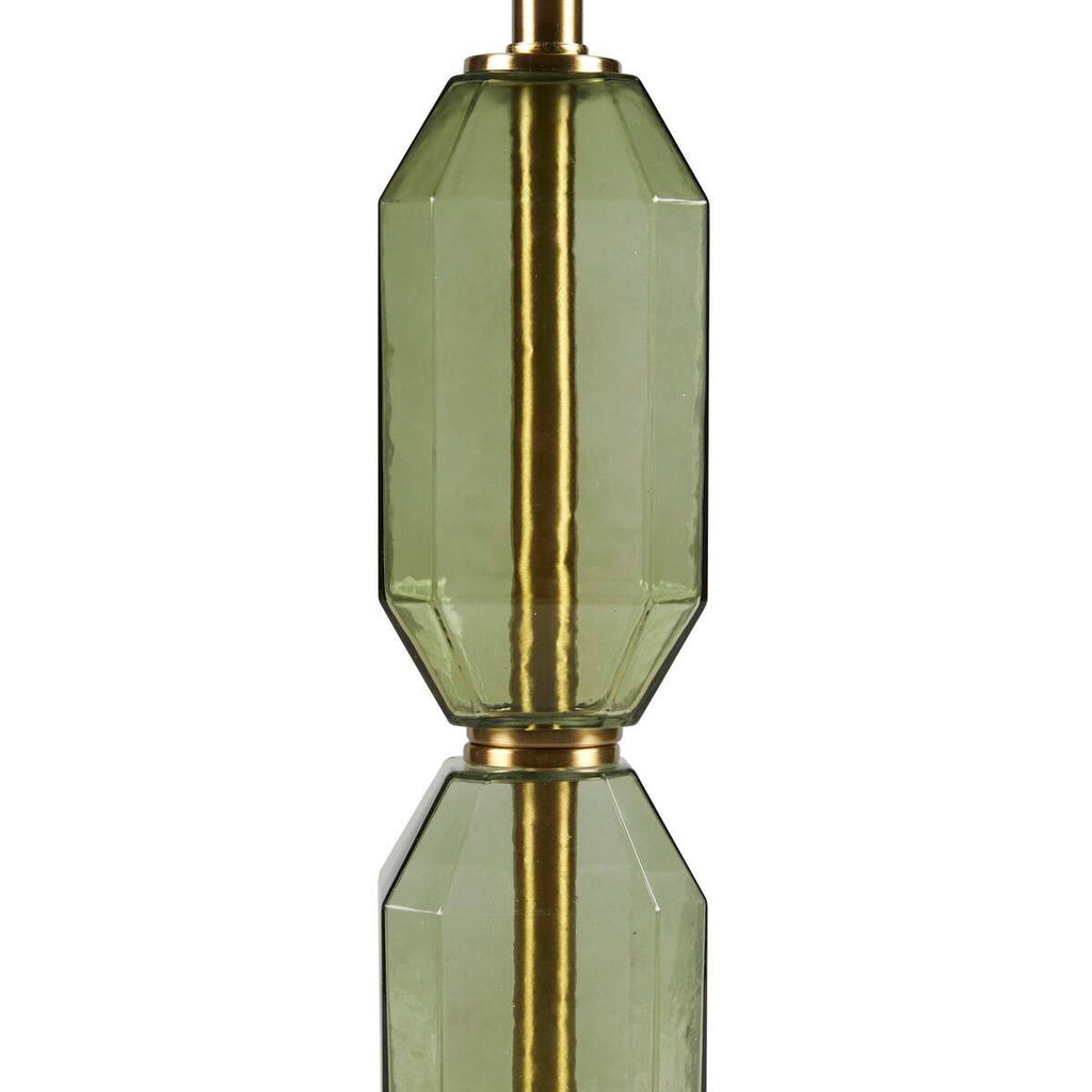 Aurelia Faceted Green Glass Table Lamp With Gold Base