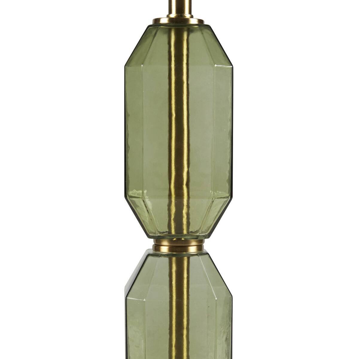 Aurelia Faceted Green Glass Table Lamp With Gold Base