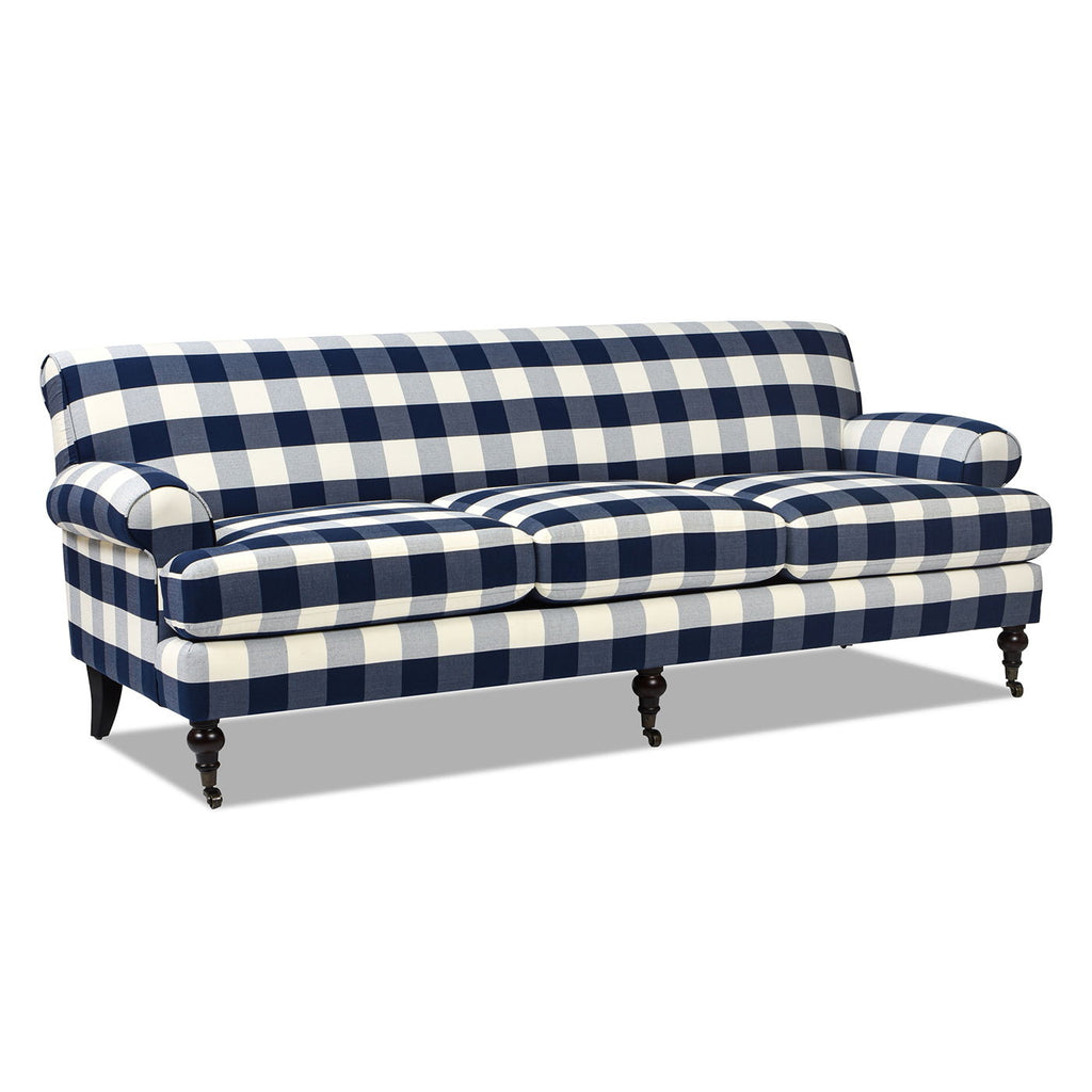 Luxe Alana Lawson Charcoal Three Cushion Tightback Sofa