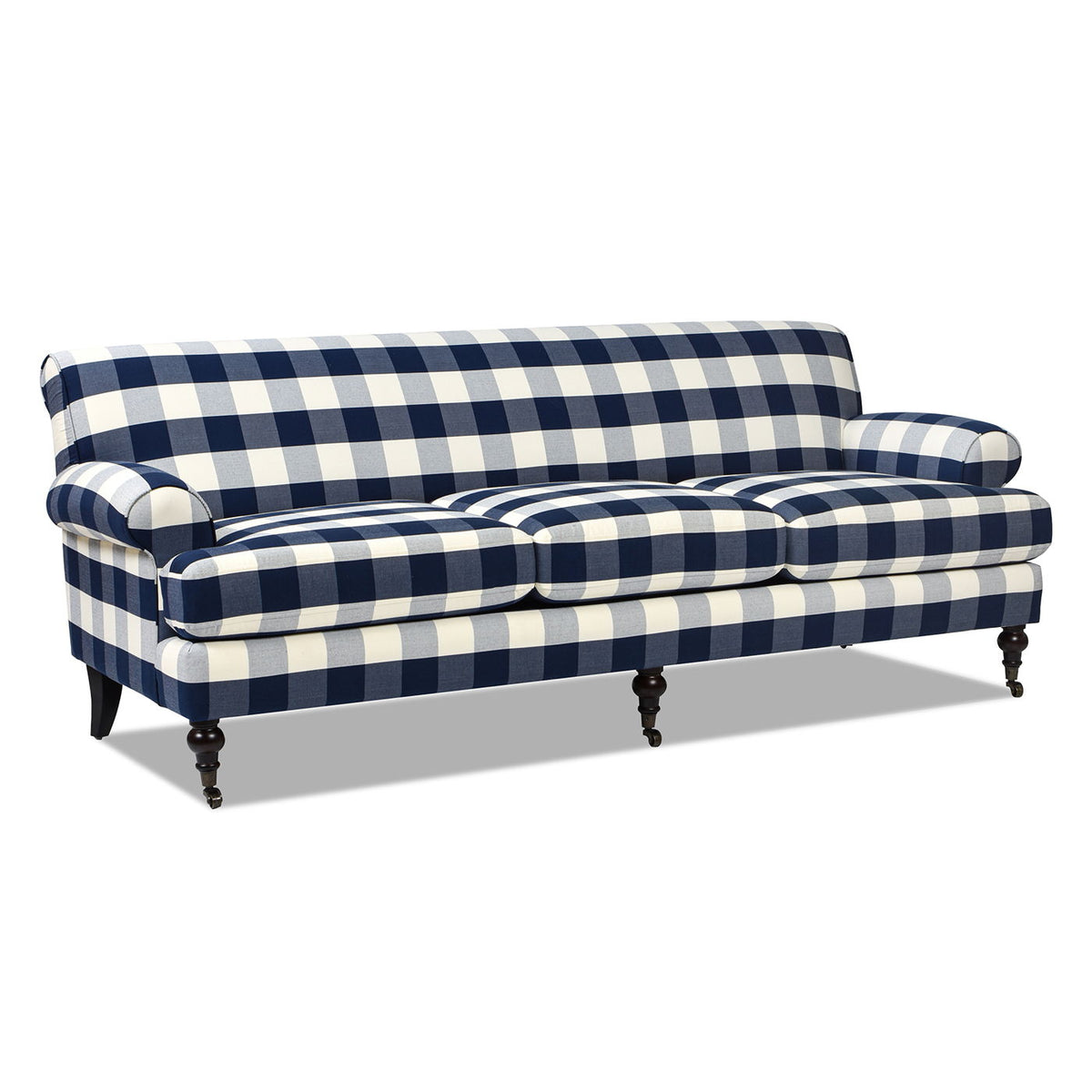 Luxe Alana Lawson Charcoal Three Cushion Tightback Sofa