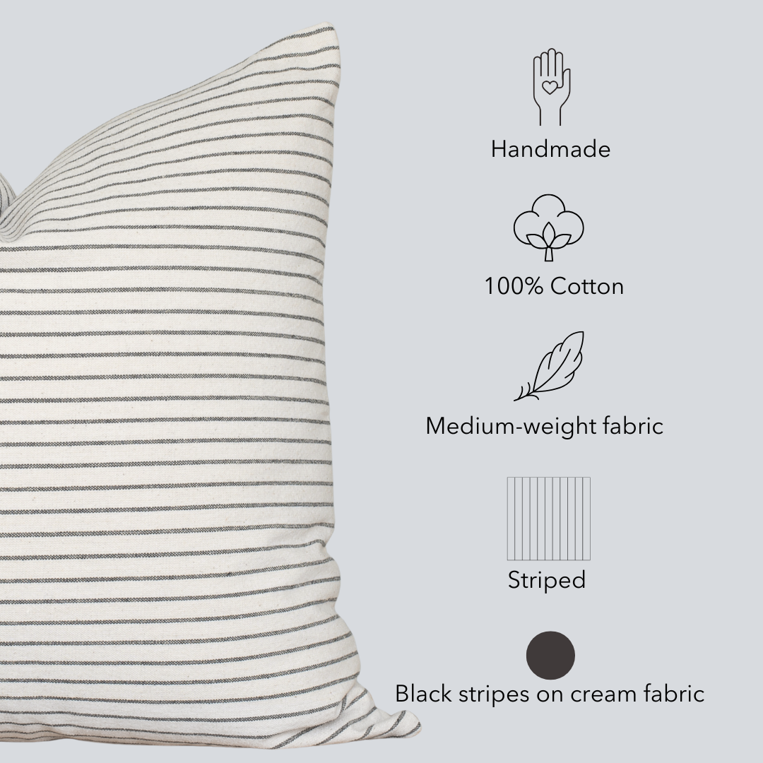 Fina Private Collection Cotton Striped Pillow Cover