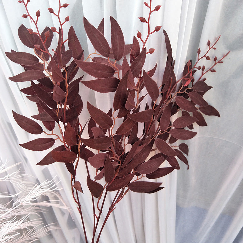 Silk Willow Leaf Wedding Arrangement – shown in Brownish red