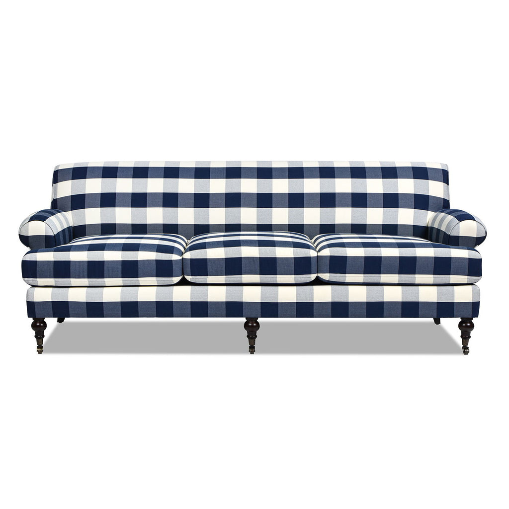 Luxe Alana Lawson Charcoal Three Cushion Tightback Sofa