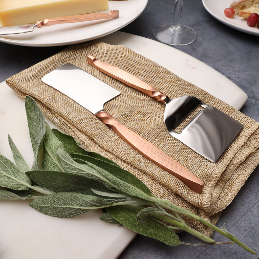 Twisted Urban Antique Copper Three Piece Cheese Knife Set
