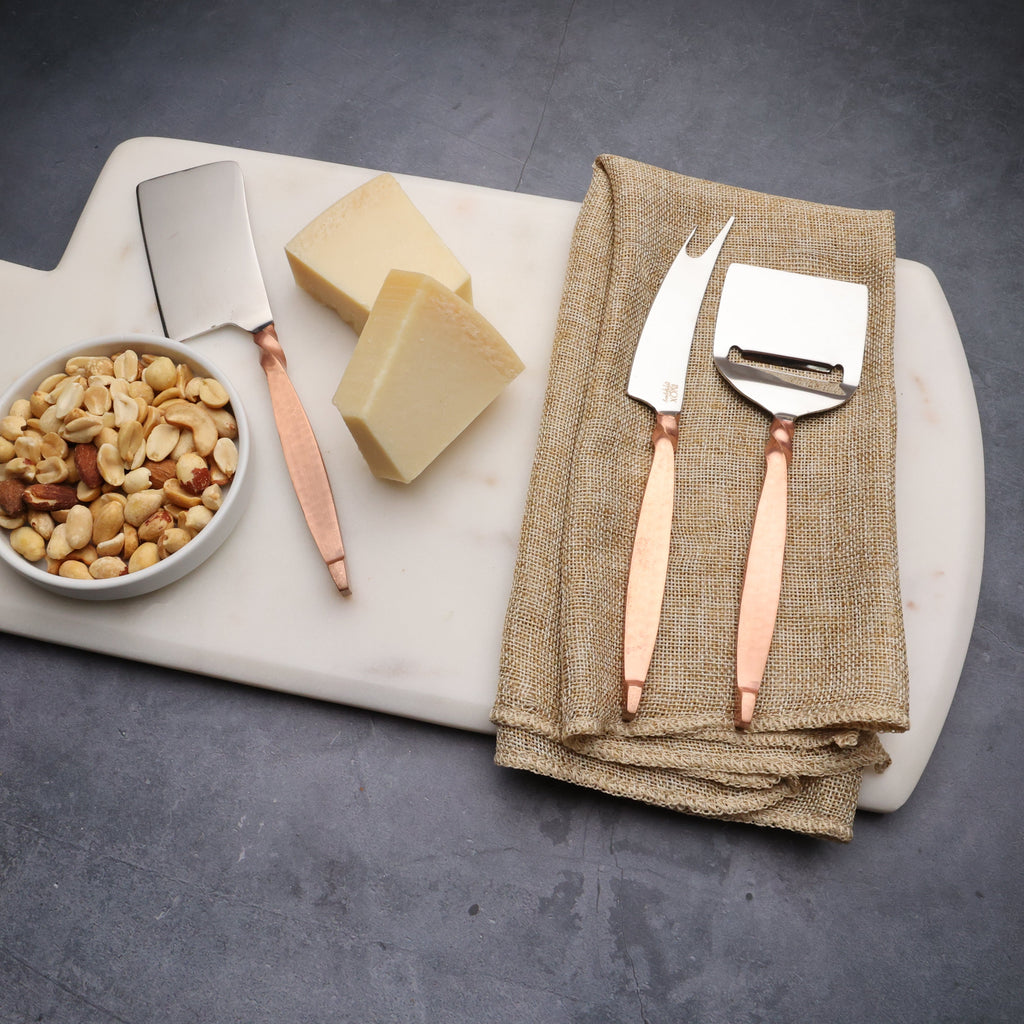 Twisted Urban Antique Copper Three Piece Cheese Knife Set