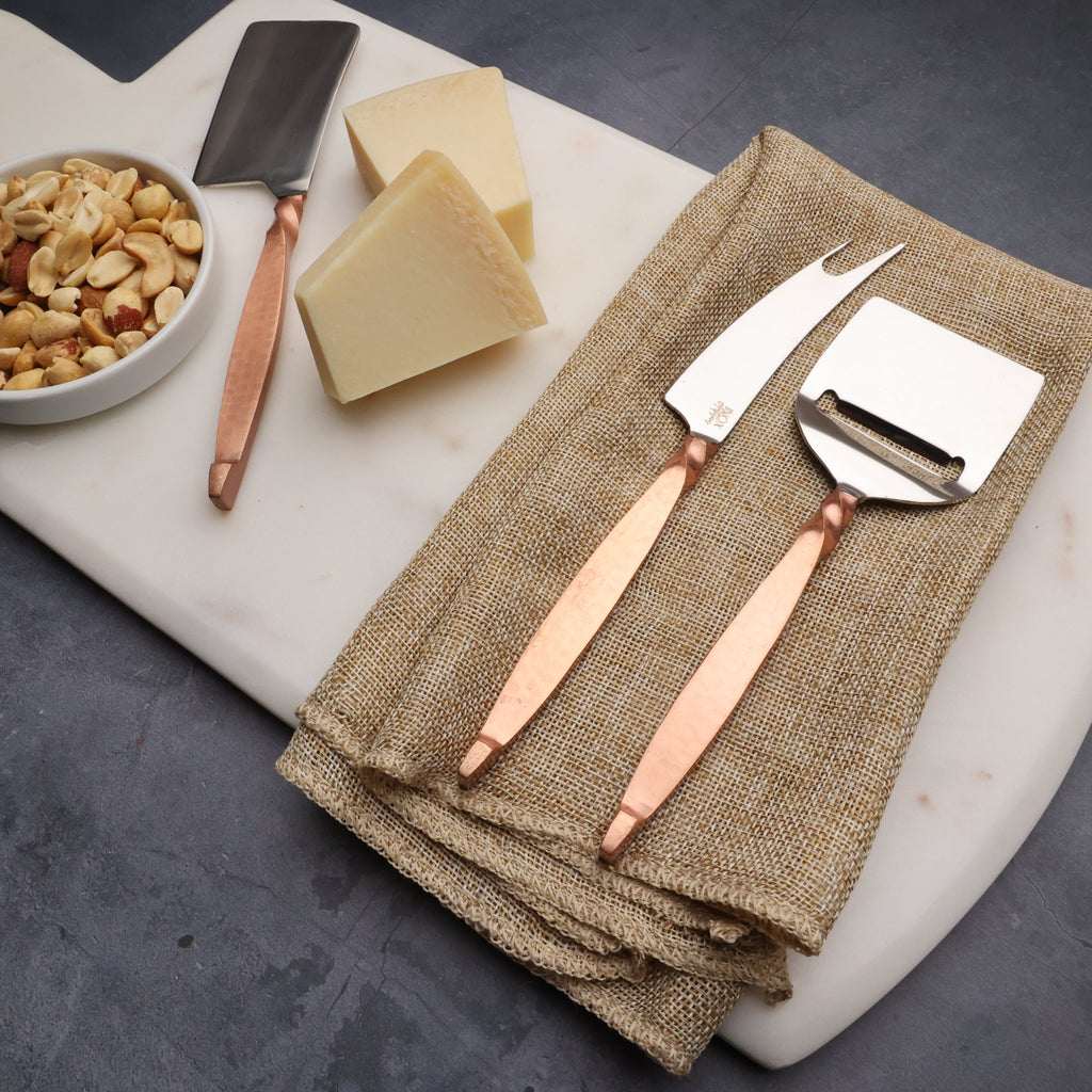 Twisted Urban Antique Copper Three Piece Cheese Knife Set