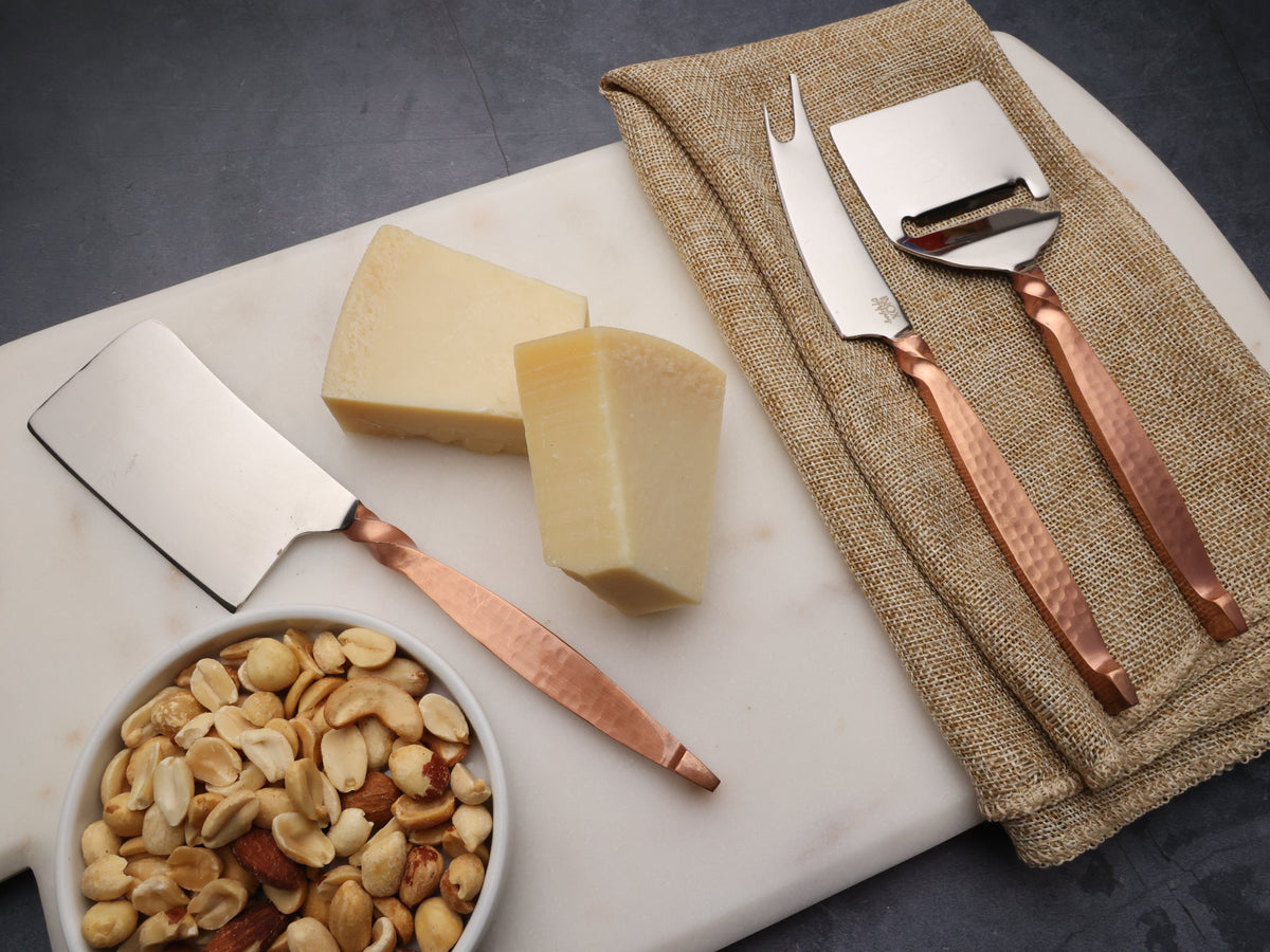 Twisted Urban Antique Copper Three Piece Cheese Knife Set