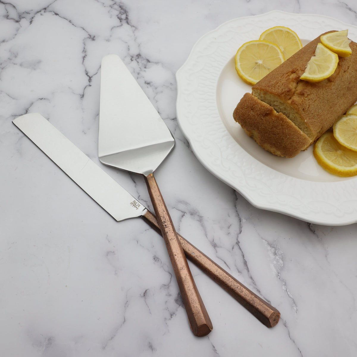 Plateau Handcrafted Stainless Steel Cake And Pie Server Set