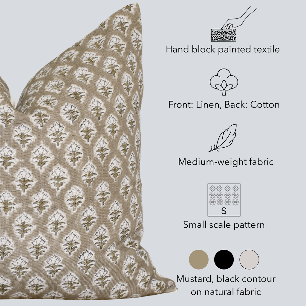Rhea Artisan Linen Pillow Cover Exclusive Collection