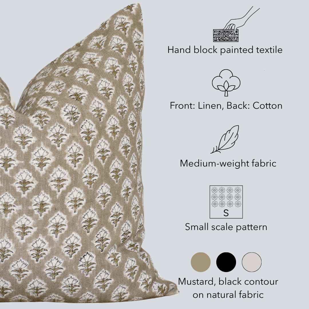 Rhea Artisan Linen Pillow Cover Exclusive Collection