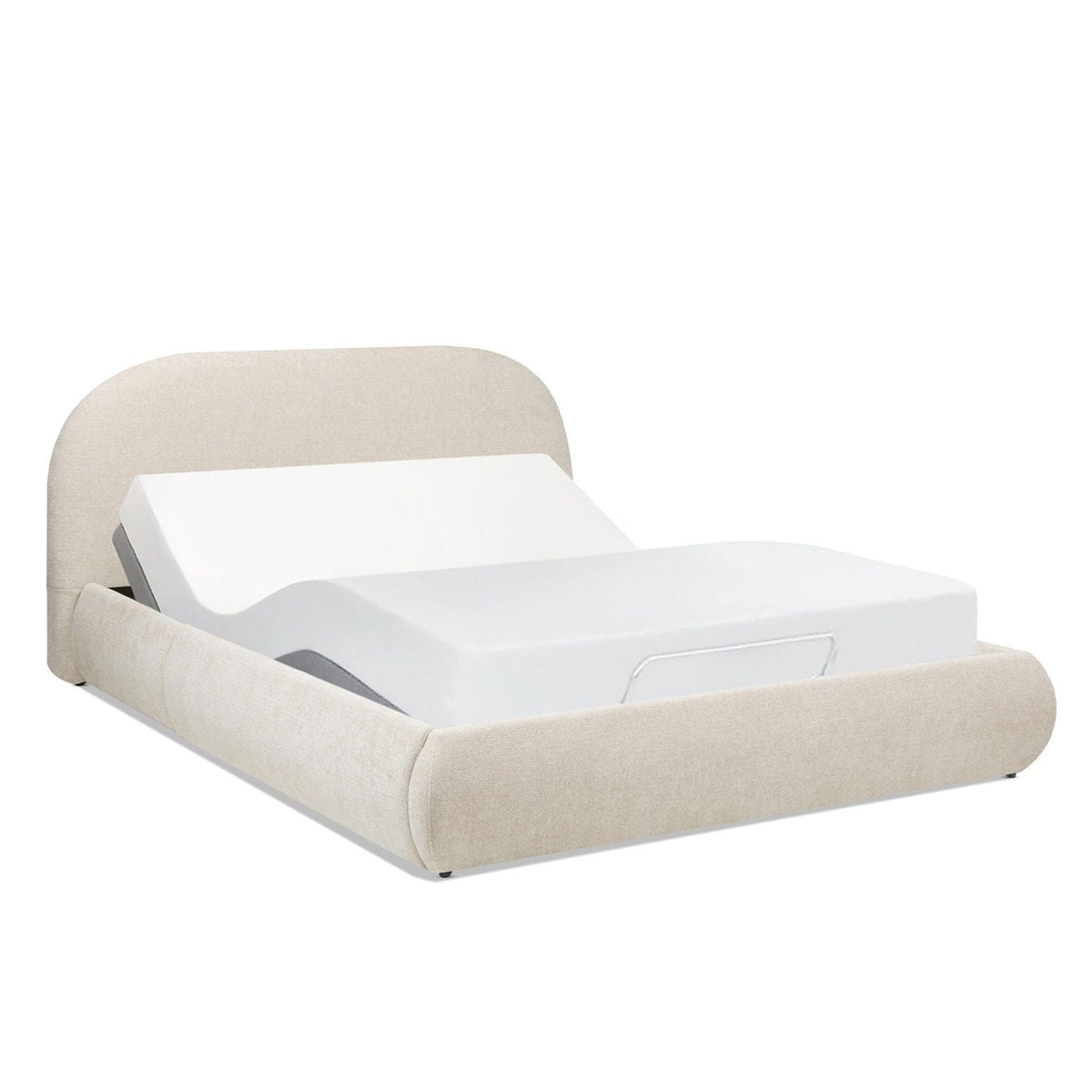 Archie Puffy Upholstered Platform Bed With Arch Headboard
