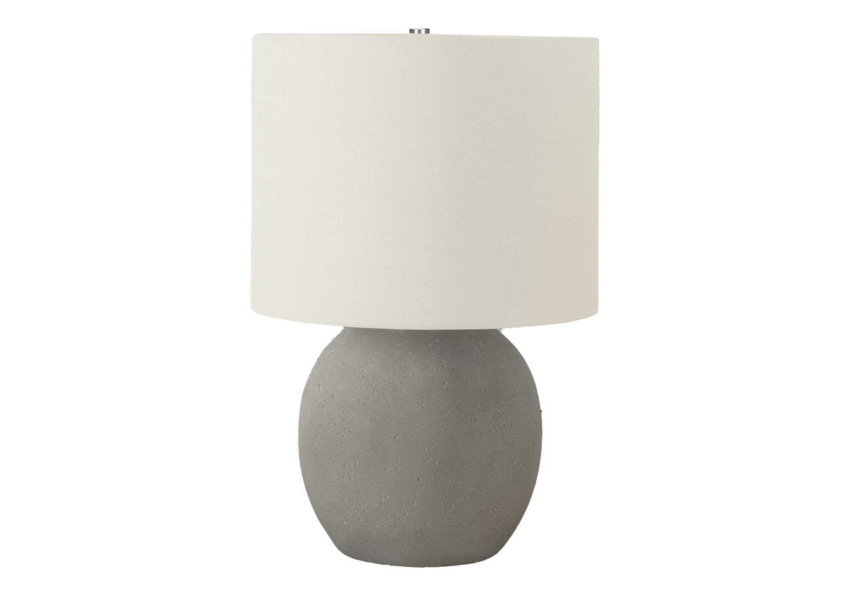 Aura Textured Concrete Globe Table Lamp Gray And Cream Shade