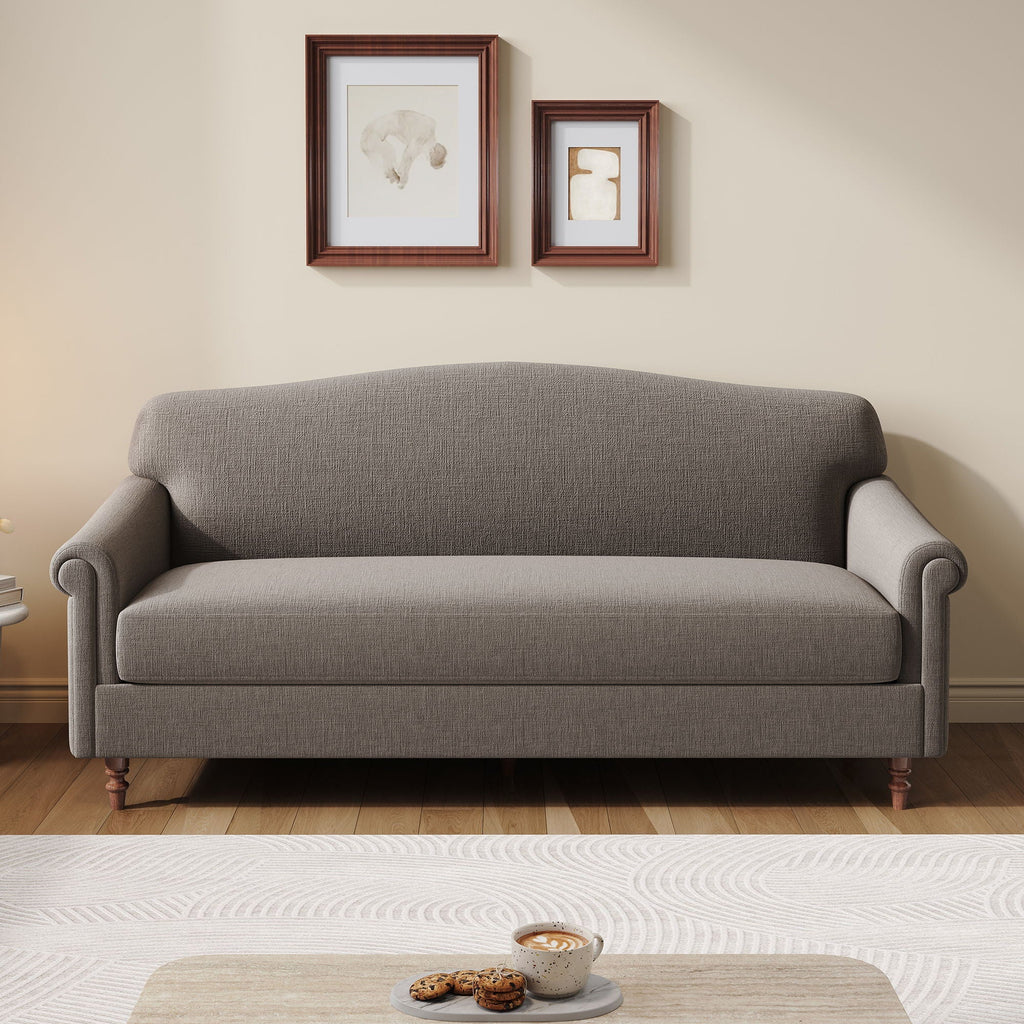 Nova Home Premium Brown Chenille Rolled Arms Loveseat Sofa