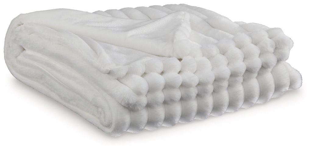 Alsonwell Plush Faux Fur Throw Machine Washable Ivory