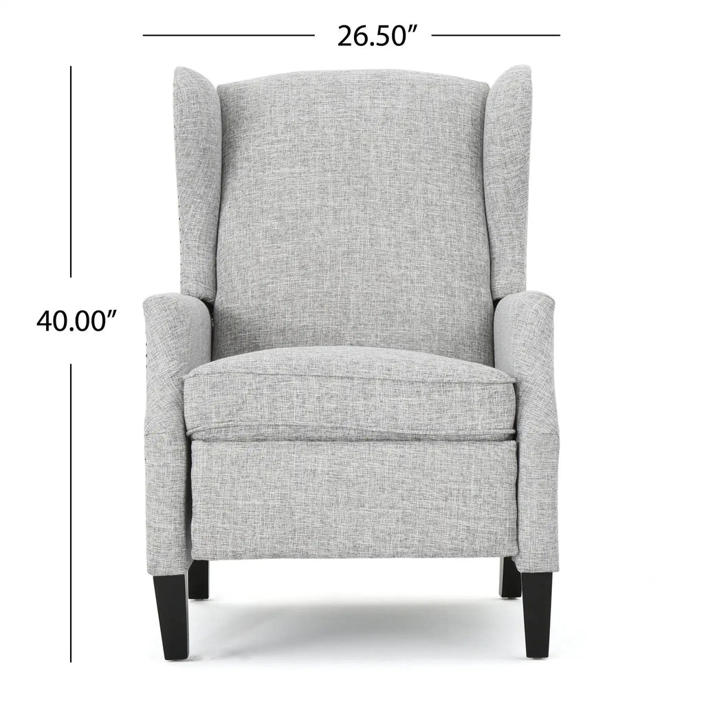 Westeros Elegant Wing Back Fabric Upholstered Recliner