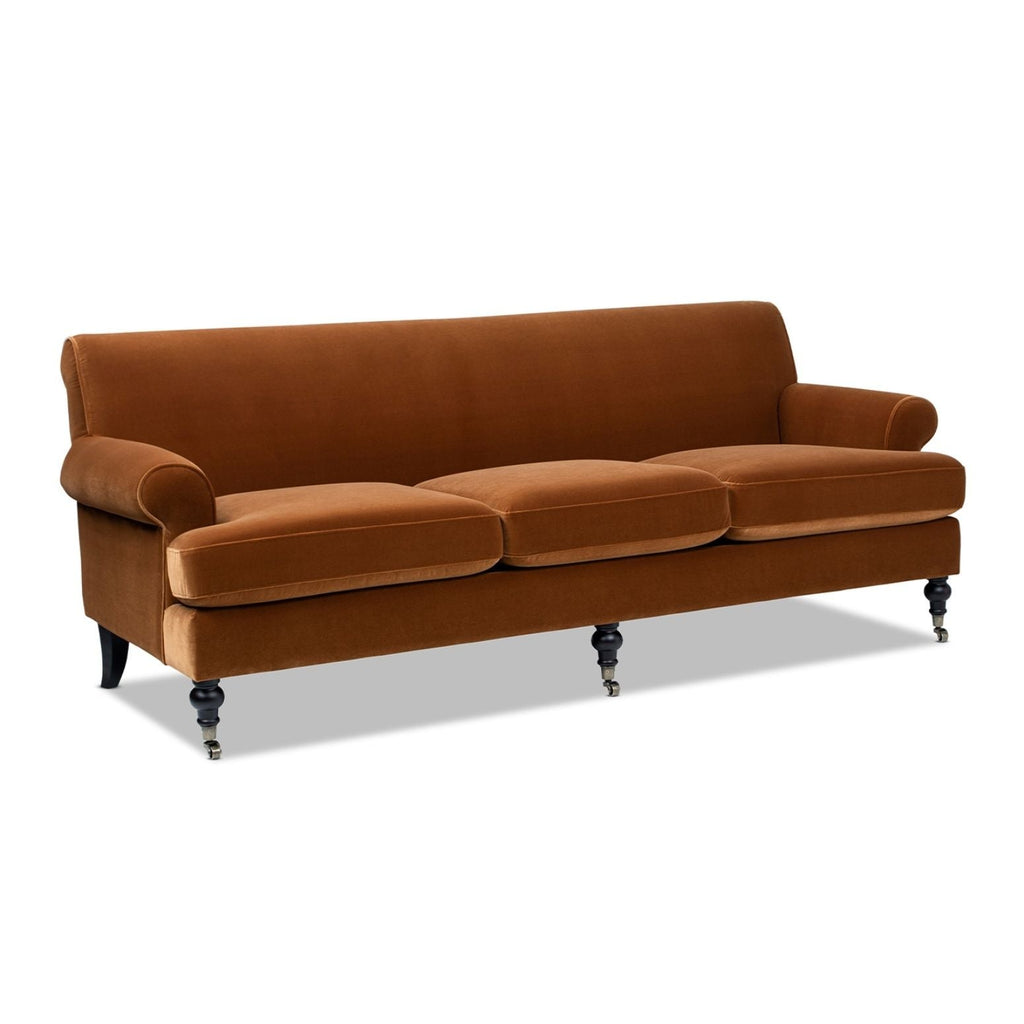 Luxe Alana Lawson Charcoal Three Cushion Tightback Sofa