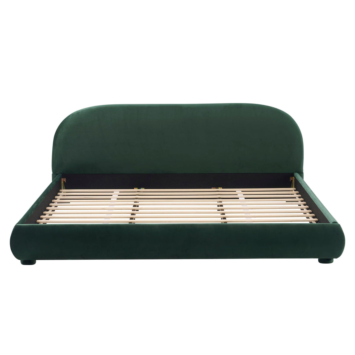 Aura Homes Granular Fabric Upholstered Bed With Curved Headboard