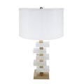 Estelle Modern White And Gold Alabaster Slab Table Lamp