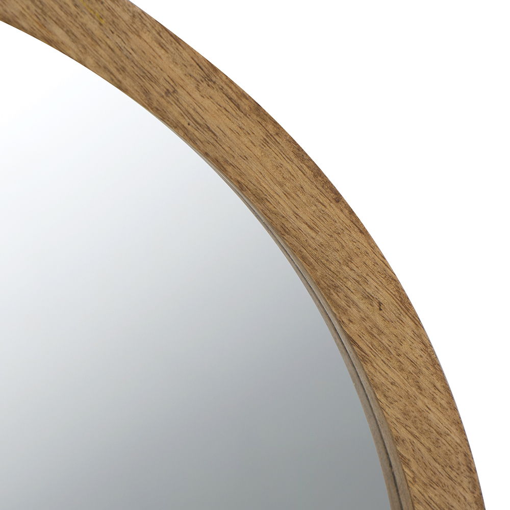 NobleFrame Dark Brown Round Wall Mirror Elegant Wood Frame